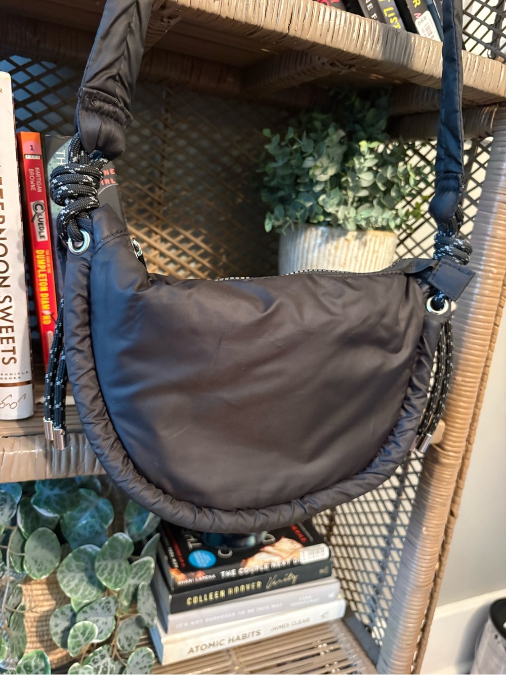 Sincerely Jules Black Nylon Crossbody Shoulder Bag
